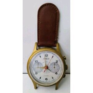 Vintage Timeworks Aureole Chronograph Desk Watch Table Alarm Clock Brass WORKING